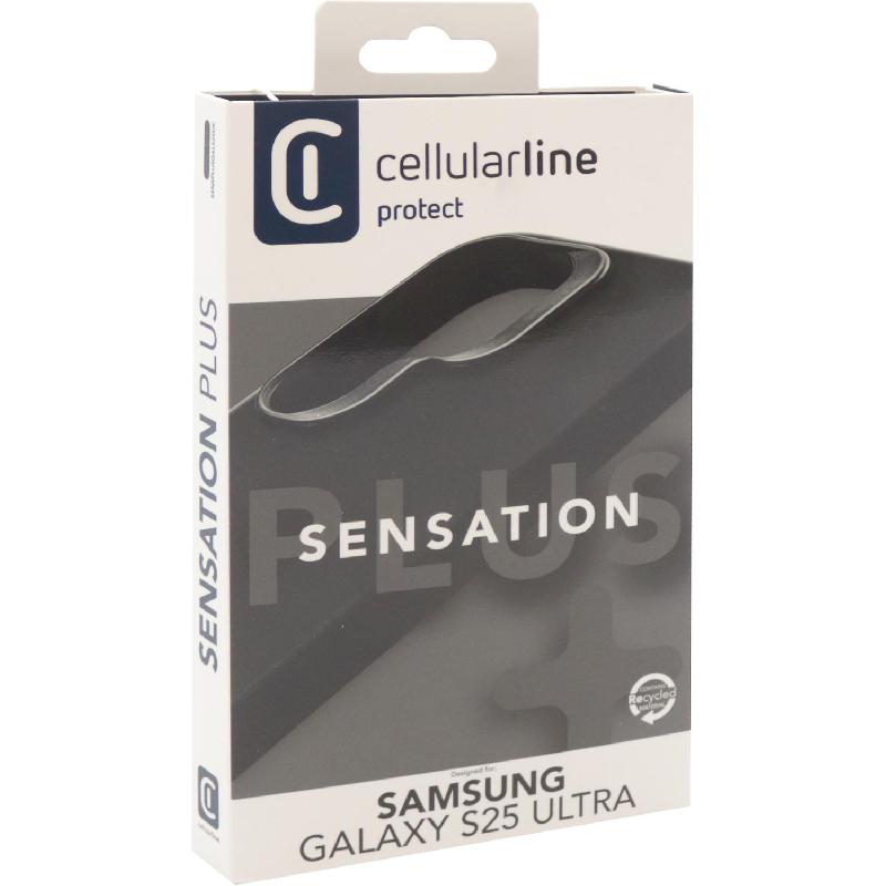 Cellularline Sensation Back Cover Mobile Case, for Samsung Galaxy S25 Ultra, Black