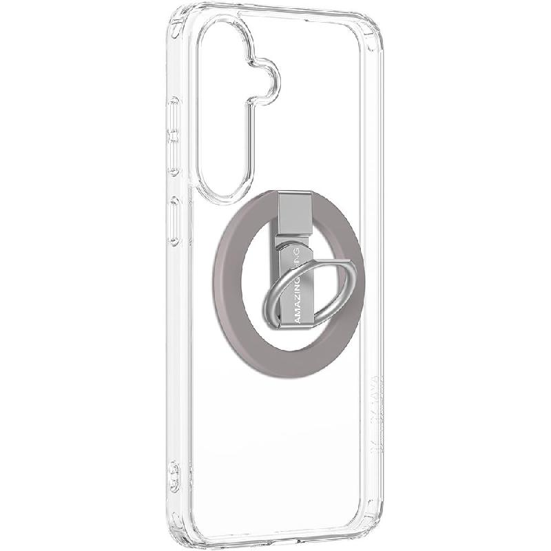 Amazing Thing MINIMAL Mag Grip Back Cover Mobile Case, for Samsung Galaxy S25+, Clear