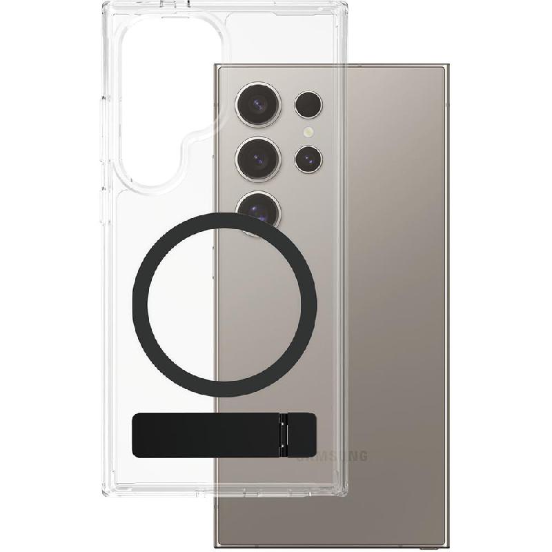 PanzerGlass Kickstand Back Cover Mobile Case with MagSafe, for Samsung Galaxy S25 Ultra, Clear