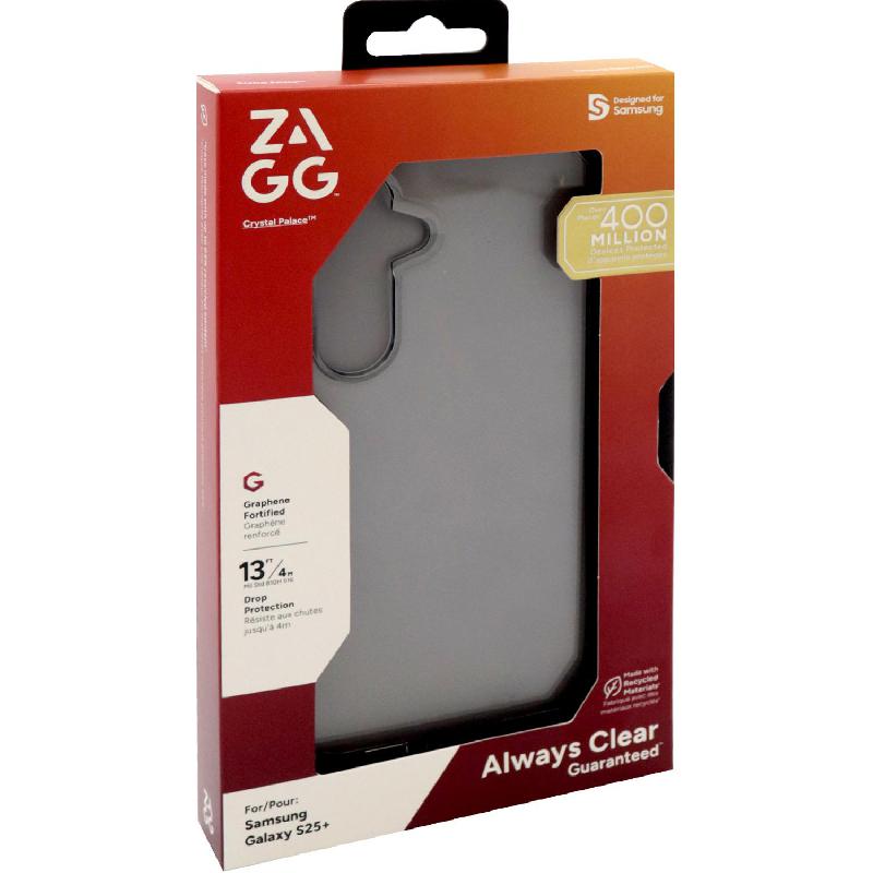 Zagg Crystal Palace Back Cover Mobile Case, for Samsung Galaxy S25+, Clear