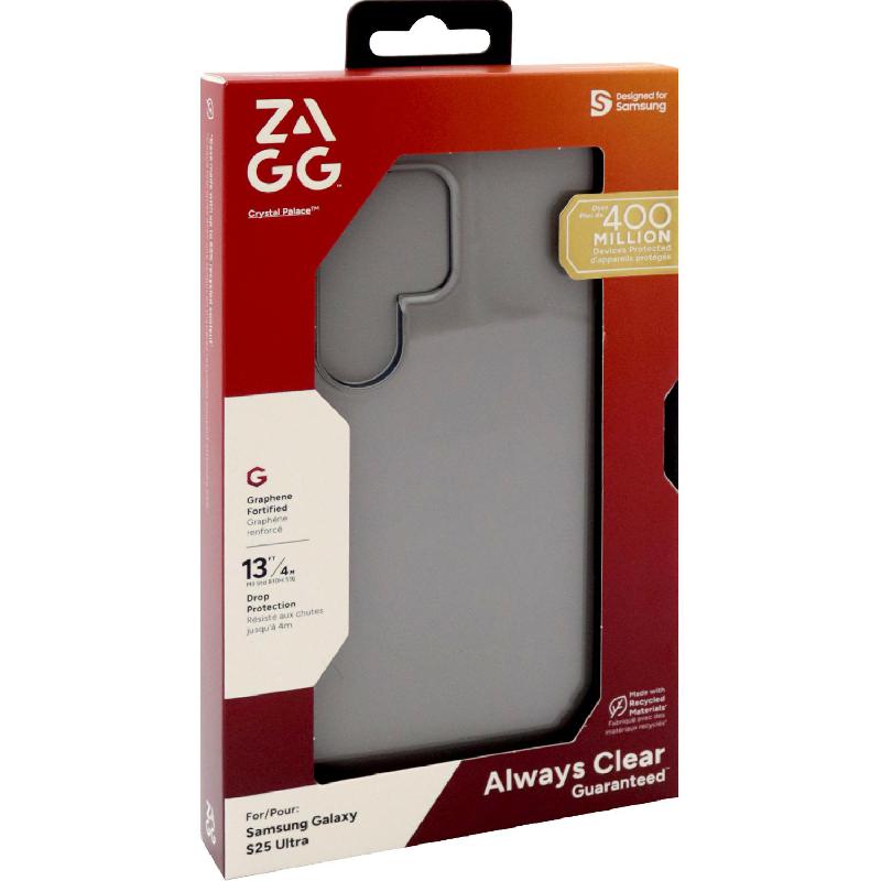 Zagg Crystal Palace Back Cover Mobile Case, for Samsung Galaxy S25 Ultra, Clear
