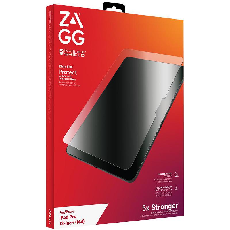 Zagg Invisible Shield Glass Elite iPad Screen Protector, Smooth, Silky Feel Design, for iPad Pro 13 M4 - 2024