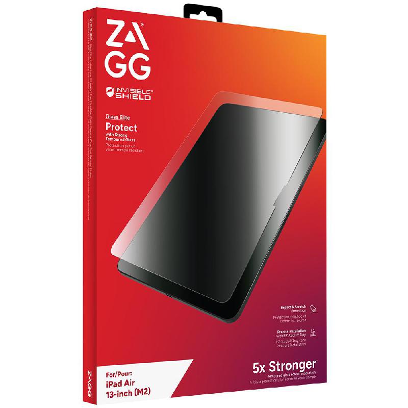Zagg Invisible Shield Glass Elite iPad Screen Protector, for iPad Air 13 M2, Smooth, Silky Feel Design