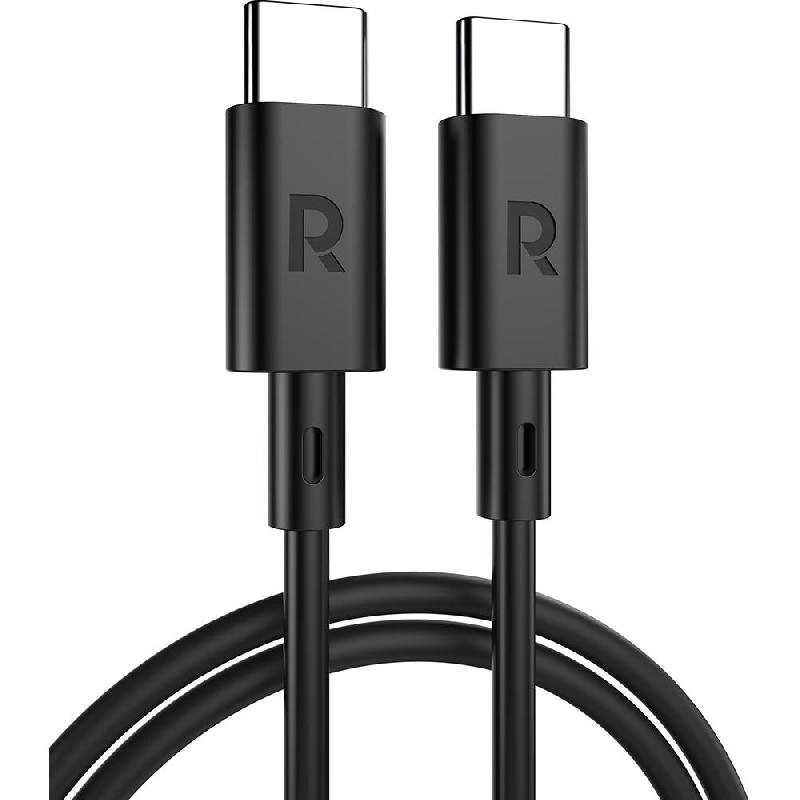 RAVPower USB-C to USB-C Sync & Charge Cable, 2.00 ft ( 60.96 cm ), Black