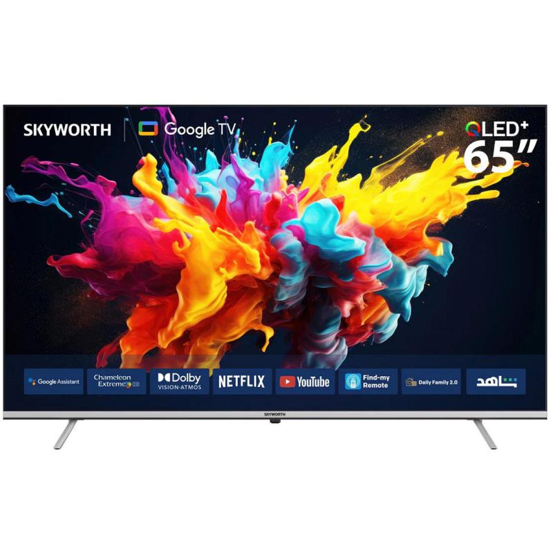 Skyworth 65" Smart TV, 4K QLED+, 60 Hz, Black, Q6500G