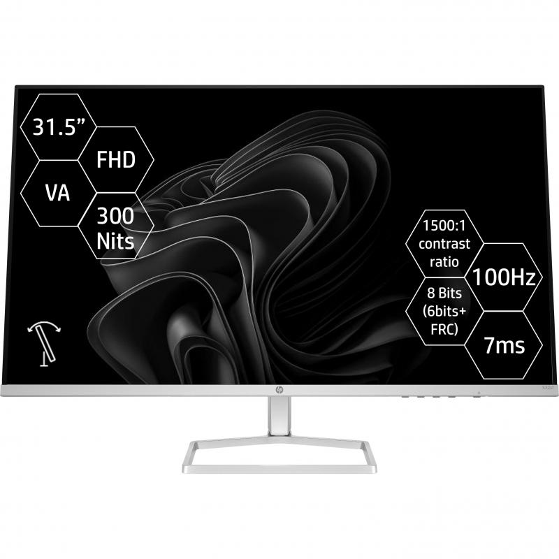 HP 524sh 31.5" Monitor, LCD, FHD (Full HD), 100 Hz, 7ms (GtG), White