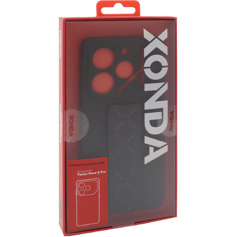 Xonda Back Cover Mobile Case with Strap, for Tecno Pova 6 Pro 5G, Black