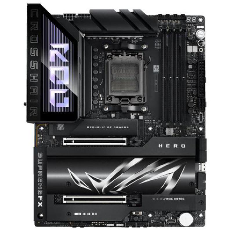 Asus ROG CROSSHAIR X870E HERO Motherboard, for AMD Ryzen 9000/8000/7000 Series Desktop Processors, AMD X870E, ATX, DDR5, Wi-Fi 7