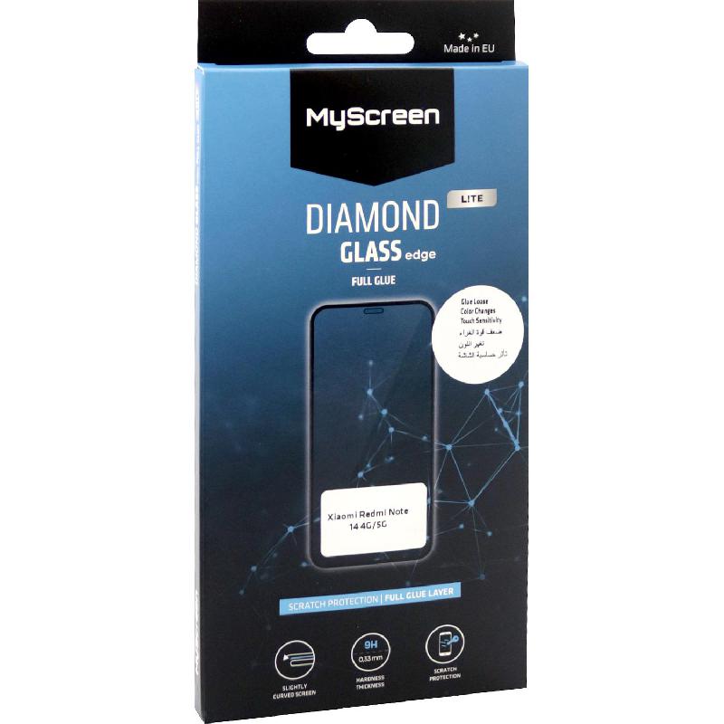 MyScreenPROTECTOR DIAMOND GLASS edge3D Smartphone Screen Protector, 3D, Black, for Xiaomi Redmi Note 14 5G/Redmi Note 14 4G