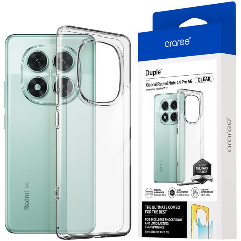 Duple Back Cover Mobile Case, for Xiaomi Redmi Note 14 Pro 5G, Clear