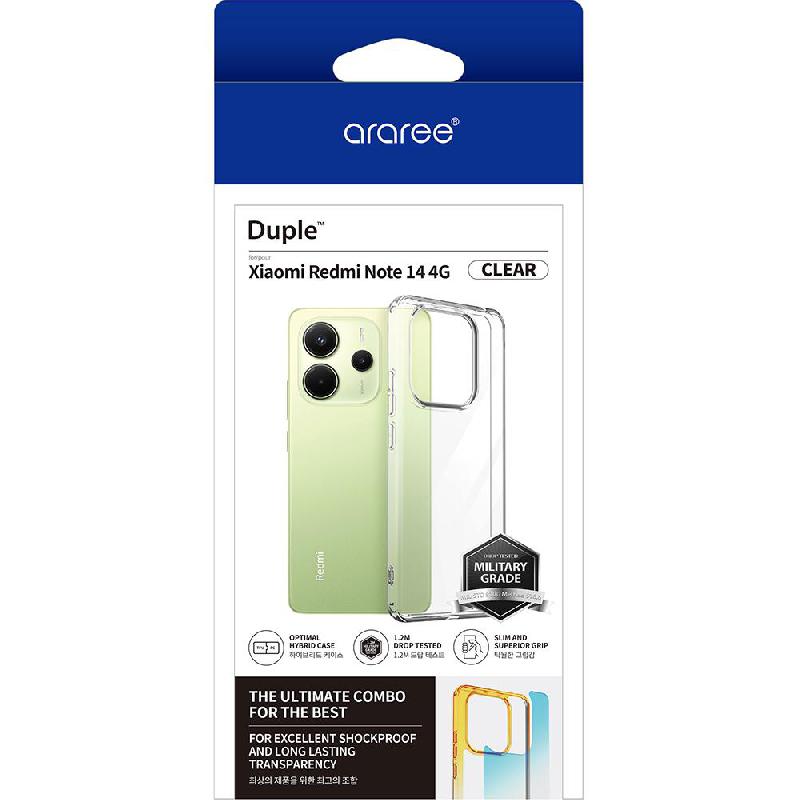Araree Duple Back Cover Mobile Case, for Xiaomi Redmi Note 14 4G, Clear — 2