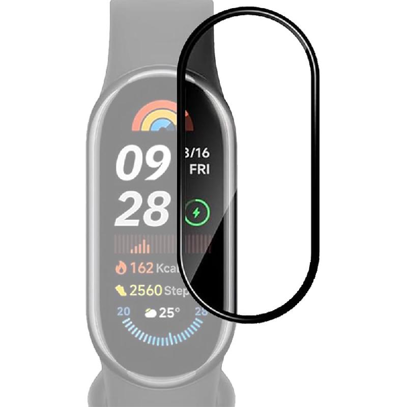 Just in Case Black Frame Soft Smartwatch Screen Protector, TPU, Black Frame, for Xiaomi Smart Band 9