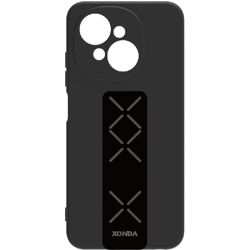 Xonda Back Cover Mobile Case with Strap, for Tecno Spark Go 1, Black