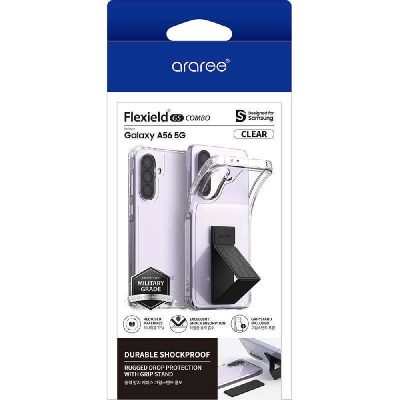 Araree FLEXIELD GRIPSTAND COMBO Back Cover Mobile Case, for Samsung Galaxy A56 5G, Clear — 2