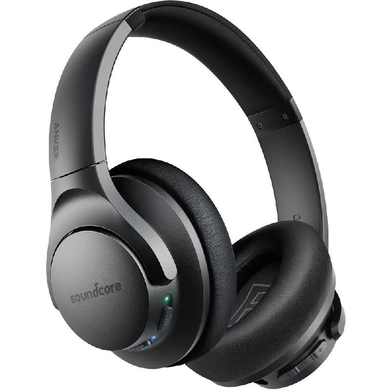 Anker Soundcore Life Q20 On-Ear Headphones, Hybrid Active Noise Cancelling, Bluetooth, USB (Charging), Built-in Microphone, Black