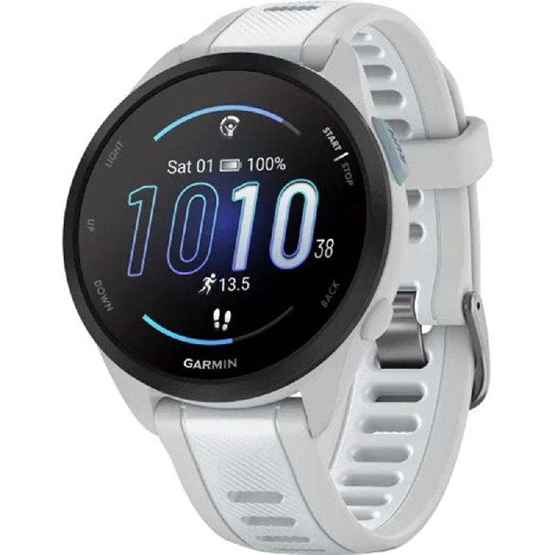 GARMIN Forerunner 165 Smartwatch, GPS, 1.2", Mist Grey/Whitestone Fibre-reinforced Polymer, Mist Grey/Whitestone Silicone Strap, One Size