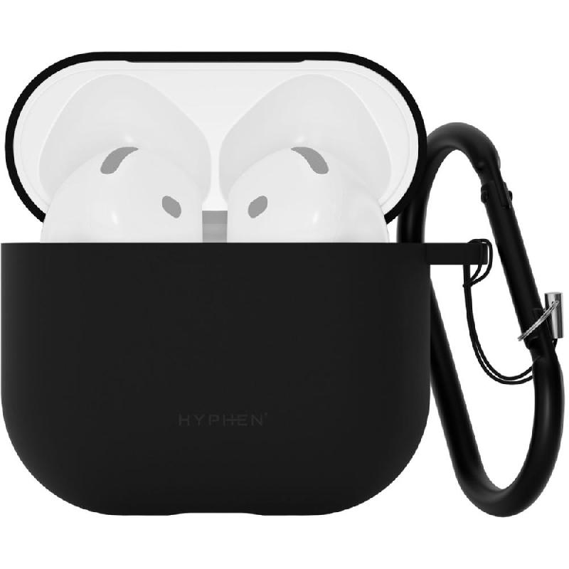 HYPHEN Silicone Earbuds Case, for Apple AirPods 4, Black