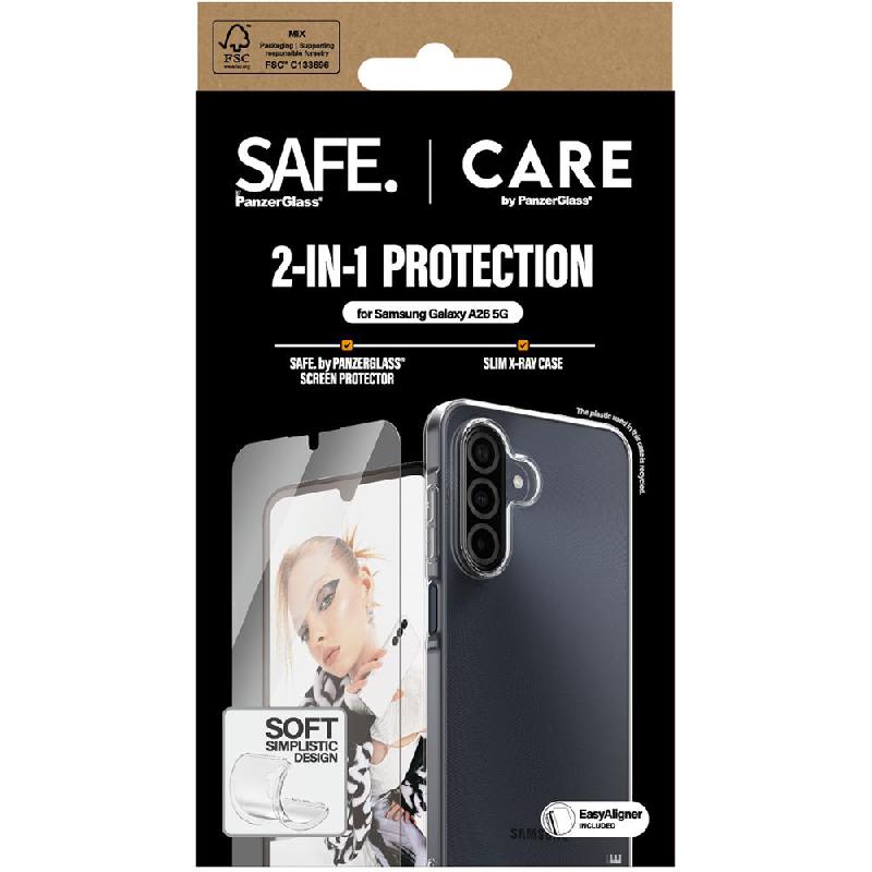 PanzerGlass 2-in-1 Protection CARE X-Ray Soft Clear Case + SAFE Tempered Glass Ultra Wide Fit Smartphone Case Bundle, for Samsung Galaxy A26 5G, Clear — 2