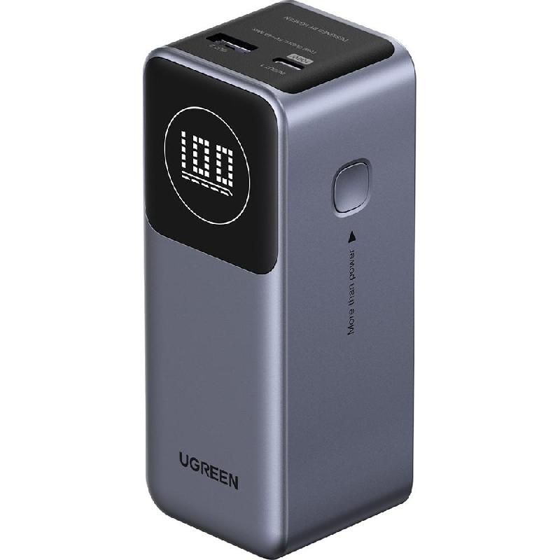 Ugreen Nexode Power Bank 12000 mAh 100W, PD Fast Charging, 12000 mAh, Dual USB (USB (QC 3.0)/USB-C PD), Deep Grey