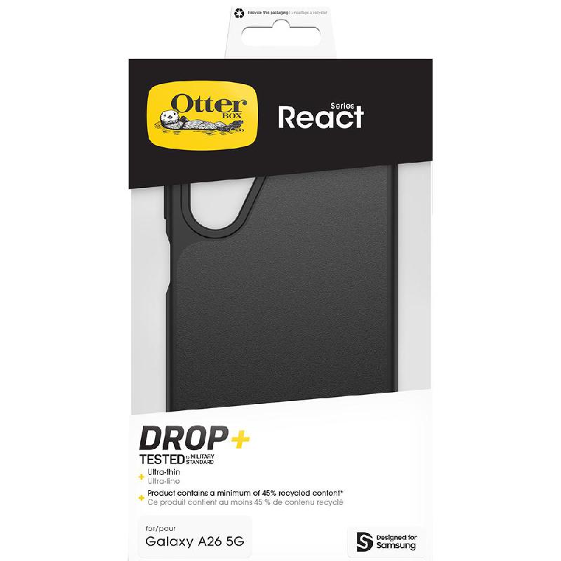 OtterBox React Back Cover Mobile Case, for Samsung Galaxy A26 5G, Black — 2