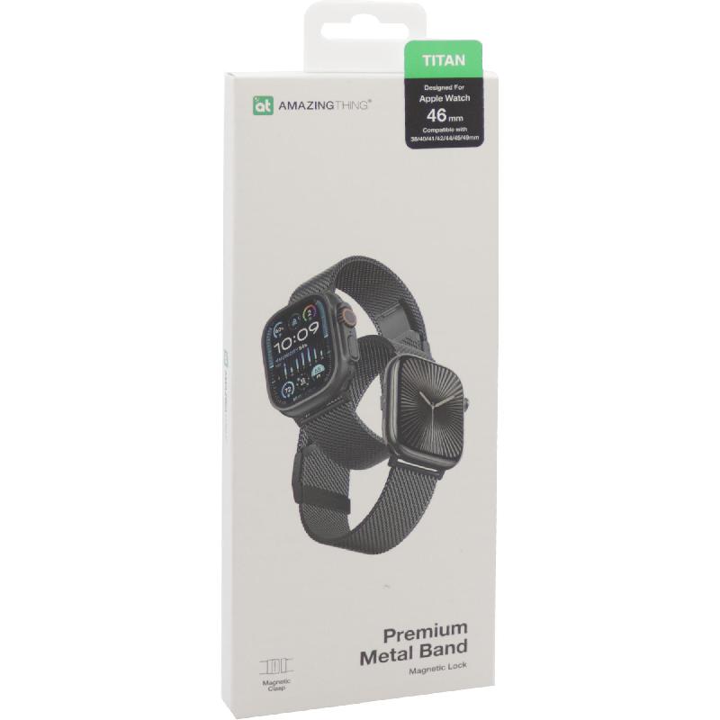 Amazing Thing Titan Premium Wrist Strap, for Watch Ultra 3/Watch Ultra 2/Watch Series 11 46/Watch Series 10 46, 304 Premium Stainless Steel, Black