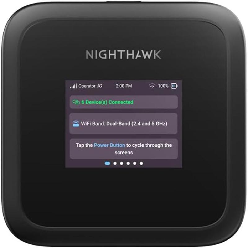 Netgear Nighthawk M3 5G Portable Router, up to 2.5 Gbps, up to 32 Devices, Dual Band (2.4 GHz/5 GHz), Wireless AX (802.11ax), Black — 2