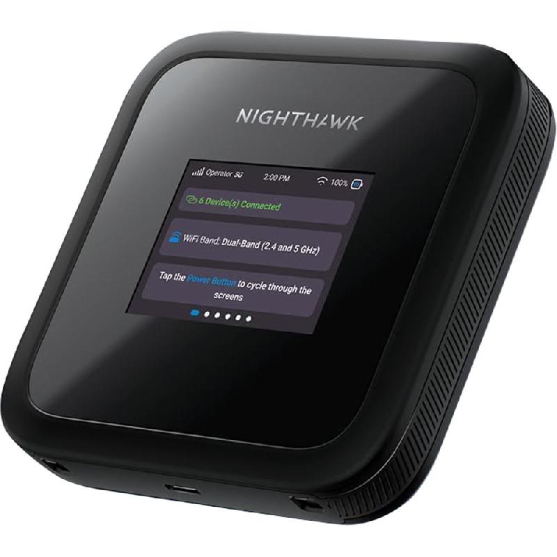 Netgear Nighthawk M3 5G Portable Router, up to 2.5 Gbps, up to 32 Devices, Dual Band (2.4 GHz/5 GHz), Wireless AX (802.11ax), Black