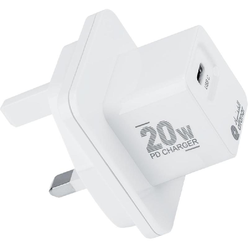 ALFANAR 20W USB-C Wall Charger, USB PD (Power Delivery), 20 Watts, Single USB-C, White