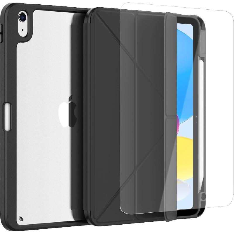 Techpick 2-in-1 Bundle Tablet Case with Screen Protector, for iPad A16/iPad 10.9 10th Gen, Black