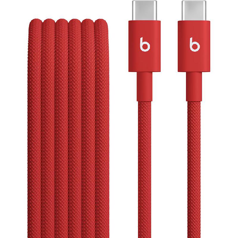 Beats Woven USB-C to USB-C Sync & Charge Cable, 1.50 m ( 4.92 ft ), Rapid Red