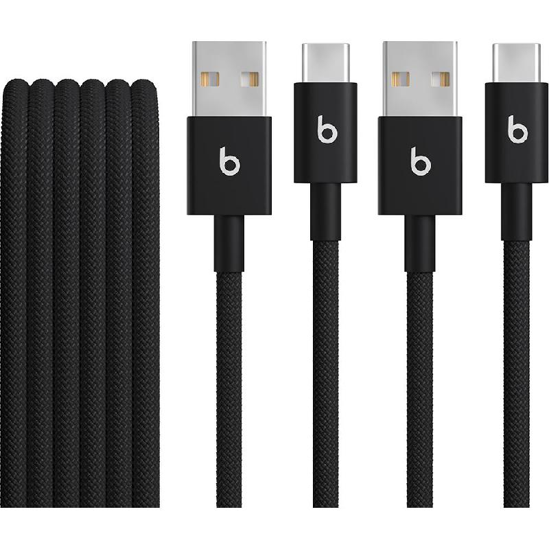 Beats Woven 2-Pack USB-A to USB-C Sync & Charge Cable, 1.50 m ( 4.92 ft ), Bolt Black
