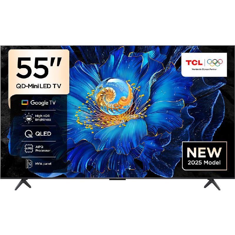 TCL 55" Smart TV, 4K Mini-LED, 60 Hz, Black, 55C6KS