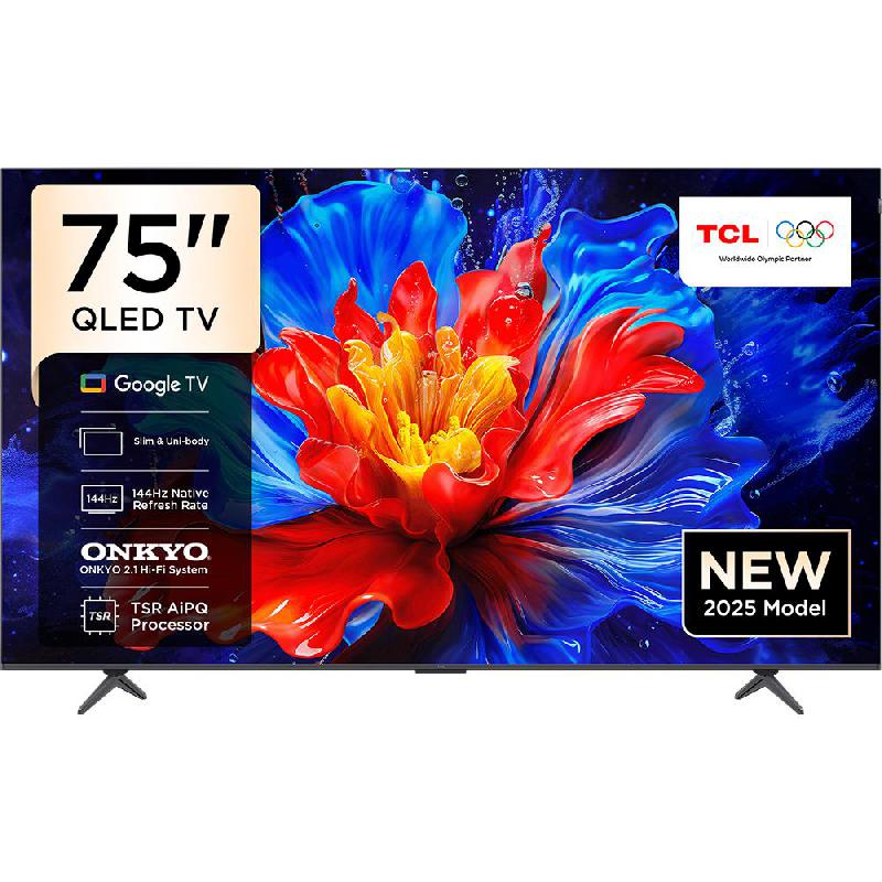 TCL 75" Smart TV, 4K QLED, 120 Hz, Black, 75P8K