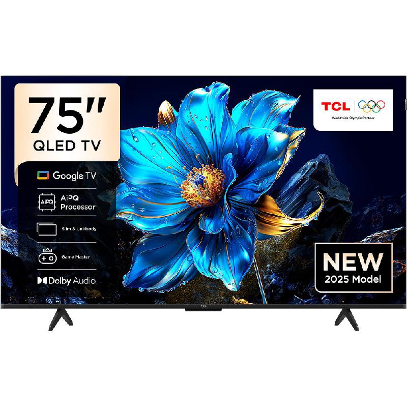 TCL 75" Smart TV, 4K QLED, 60 Hz, Black, 75P79K