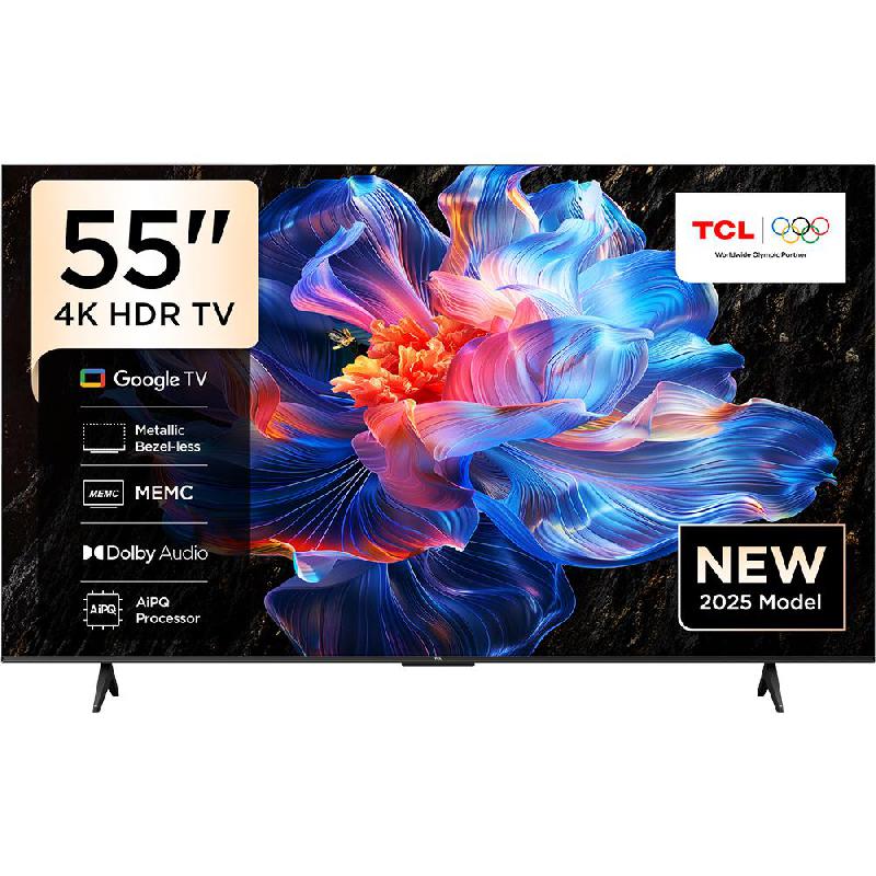 TCL 55" Smart TV, 4K LED, 60 Hz, Black, 55P69K