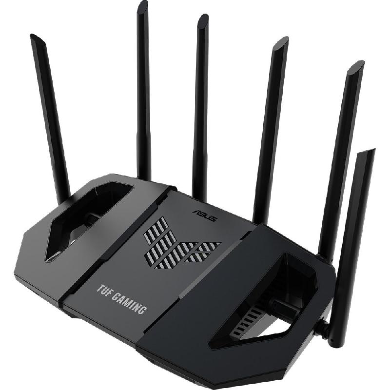 Asus TUF Gaming BE6500 Gaming Router, up to 6.5 Gbps, Dual Band (2.4 GHz/5 GHz), Wi-Fi 7 (802.11a/b/g/n/ac/ax/be), 4 Port (1X 2.5 Gbps WAN Port + 3X 2.5 GbE LAN Port), Black