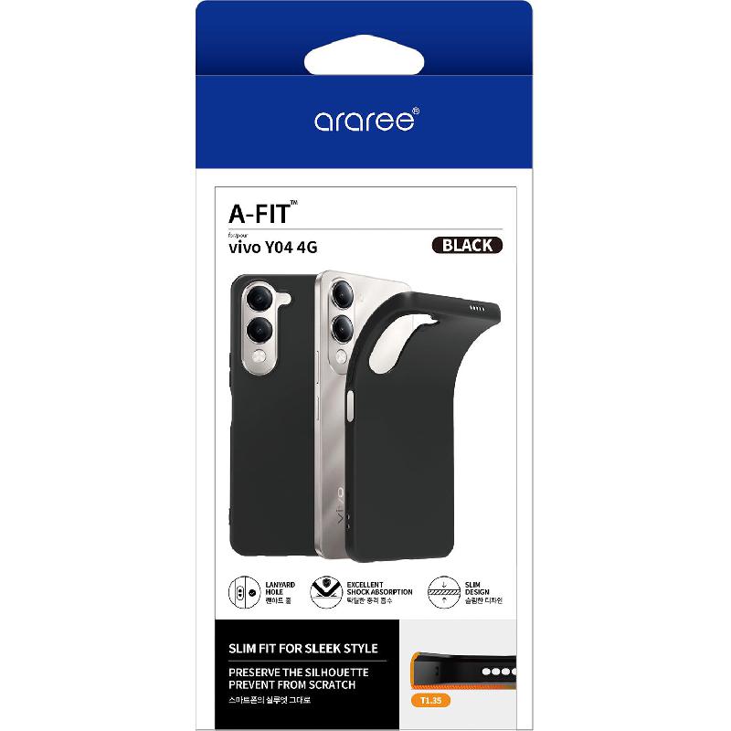Araree A-Fit Back Cover Mobile Case, for vivo Y04, Clear — 2