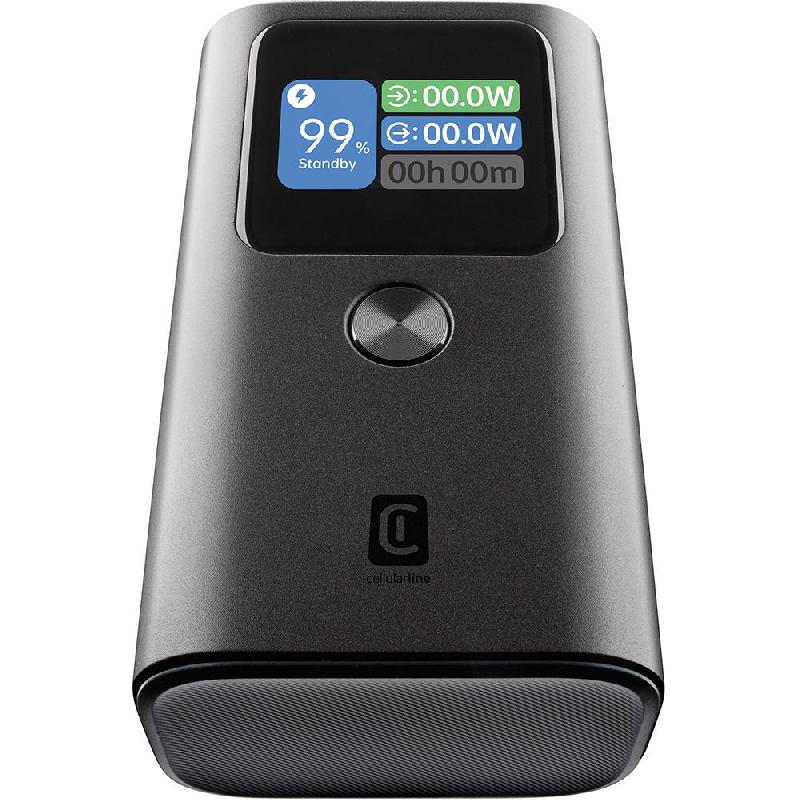 Cellularline Ultron Compact Powerbank with Smart Display, PD Fast Charging, 10000 mAh, 3 USB (1X USB/2X USB-C), Black — 2