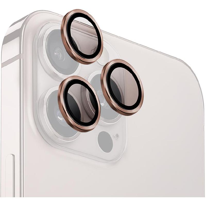 Uniq Optix Camera Lens Protector (Individual Ring) Smartphone Camera Accessory, for iPhone 16 Pro/iPhone 16 Pro Max, Taupe Gold