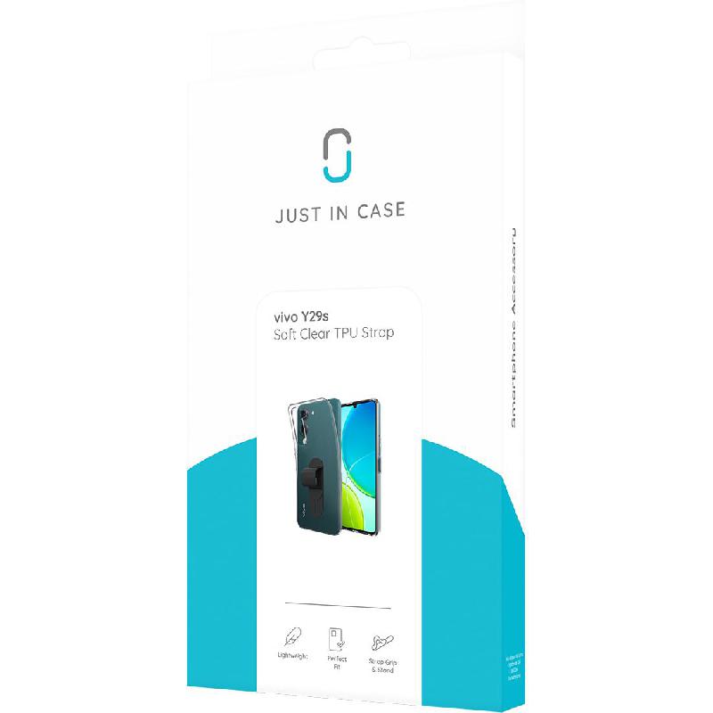 Just in Case Soft TPU Back Cover Mobile Case with Strap, for vivo Y29s 5G, Clear — 3