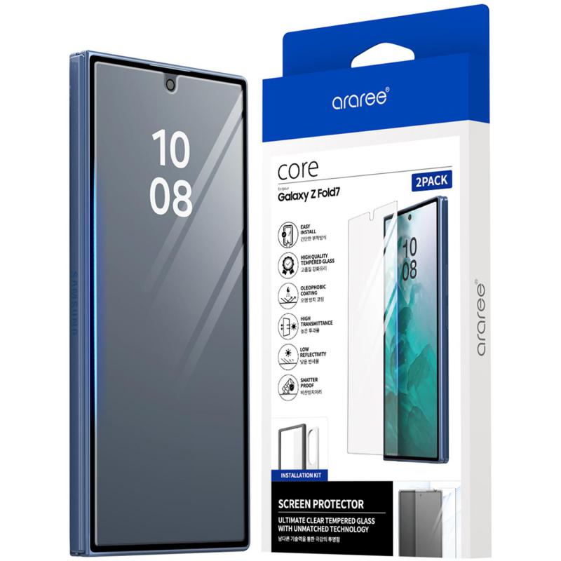 Araree Core Smartphone Screen Protector, for Samsung Galaxy Z Fold7, Front Screen Tempered Glass