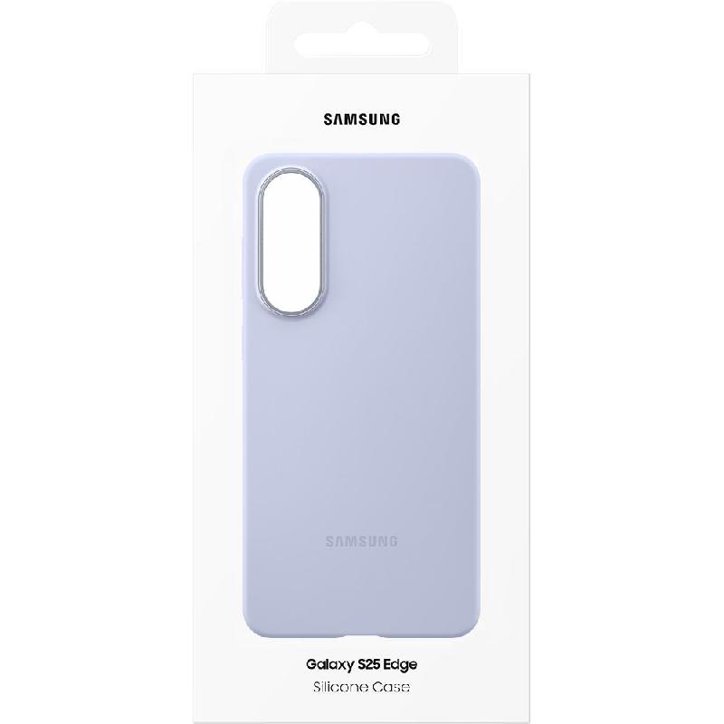 Samsung Silicone Back Cover Mobile Case, for Samsung Galaxy S25 Edge, Light Blue — 3