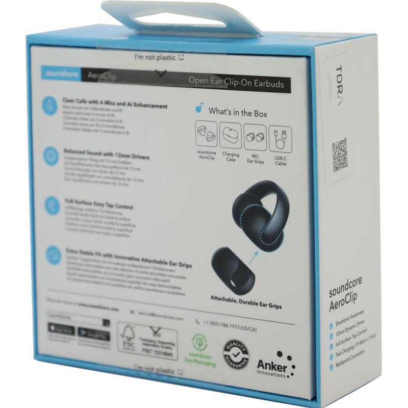 Anker Aeroclip Earbuds, Bluetooth, Built-in Microphone, Black — 3