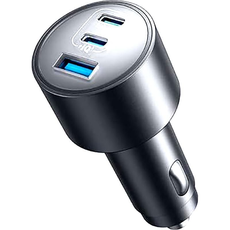 Anker Car Charger 167.5W 3-Port Ultra-Fast Car Charger, USB PD (Power Delivery), 167.5 Watts, 3 USB (2X USB-C/1X USB), Grey