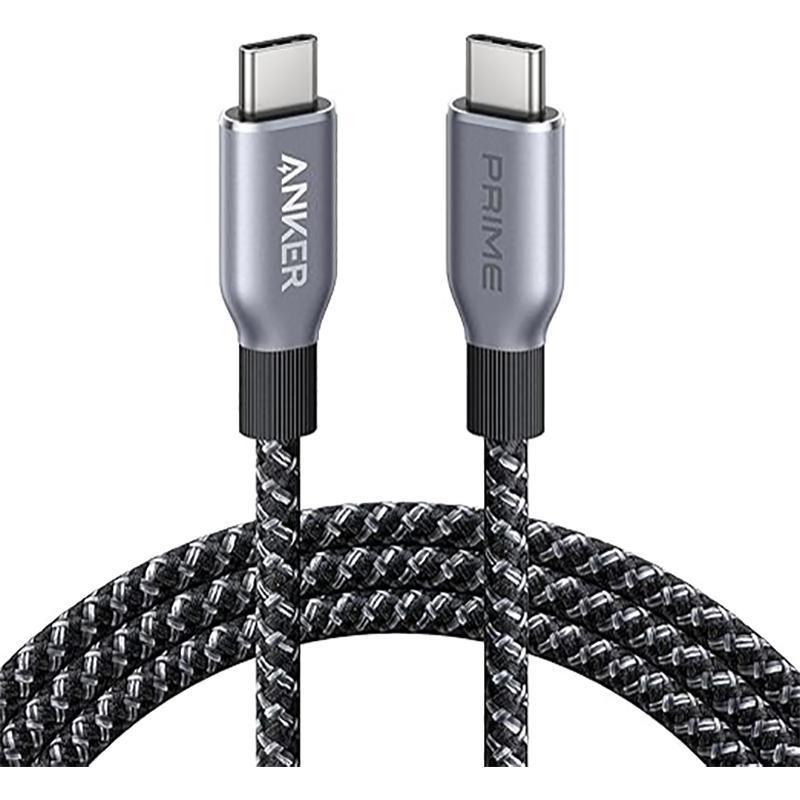 Prime USB-C to USB-C (240W) Sync & Charge Cable, 6.00 ft ( 1.83 m ), Space Grey/Black
