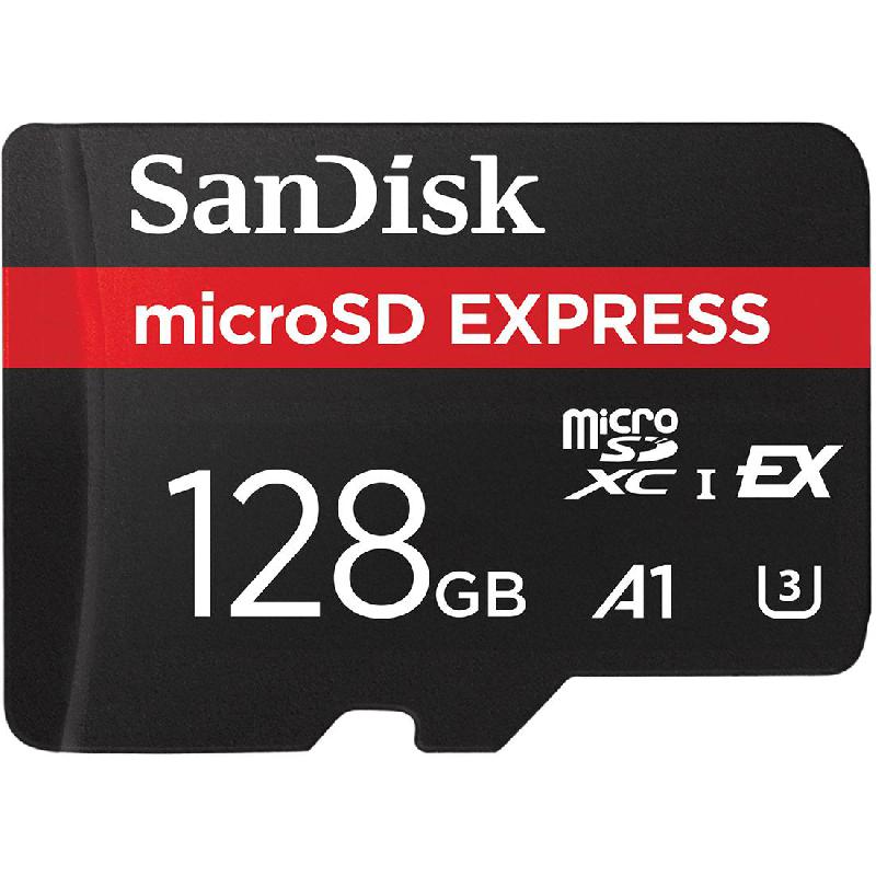 SanDisk Express MicroSDXC, 128 GB, Read Speed: up to 880MB/s, Write Speed: up to 480MB/s
