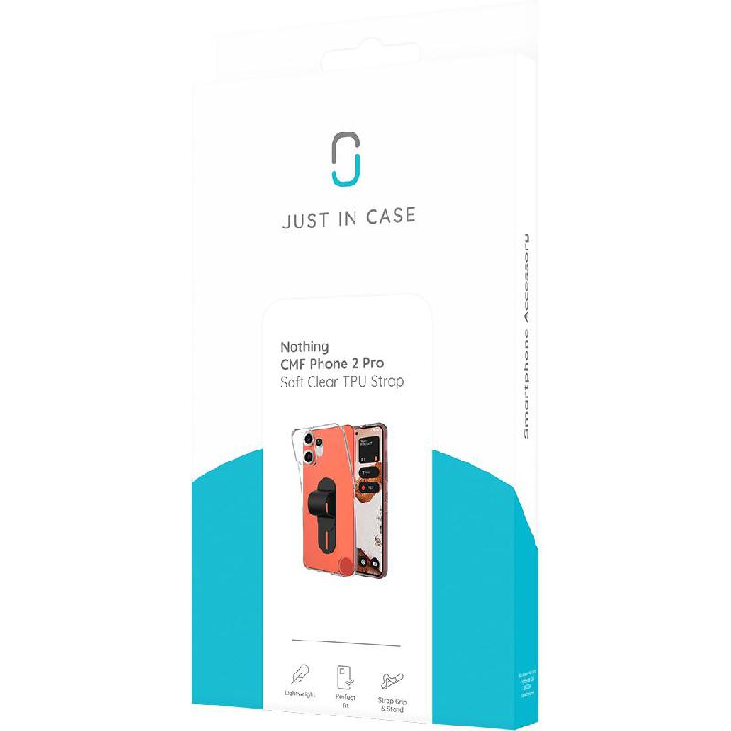 Just in Case Soft TPU Back Cover Mobile Case with Strap, for Nothing CMF Phone 2 Pro, Clear — 3