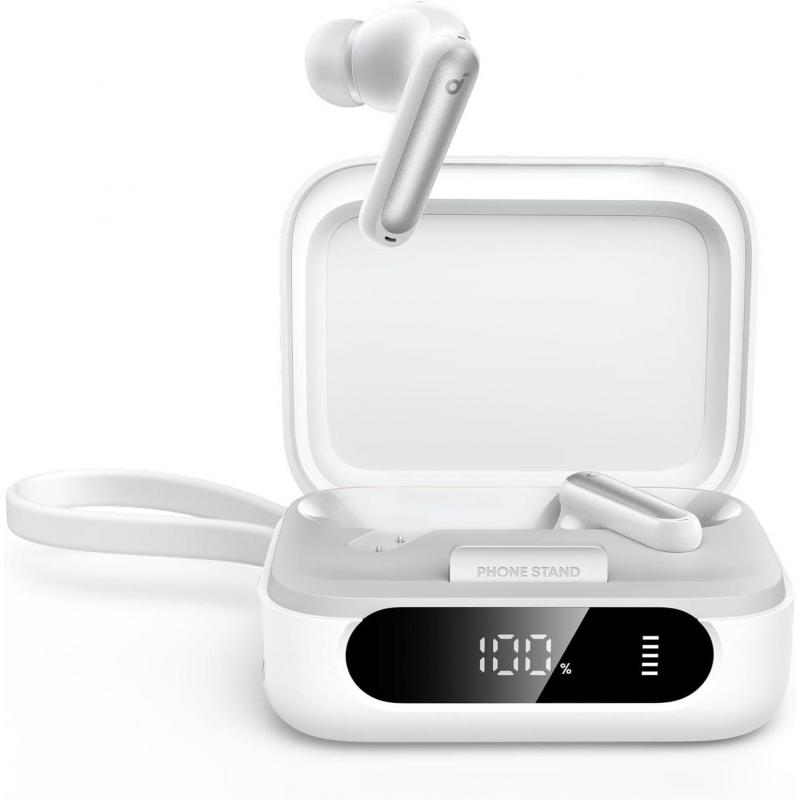 Anker P41i Earbuds, Active Noise Cancelling, Bluetooth, Built-in Microphone, White