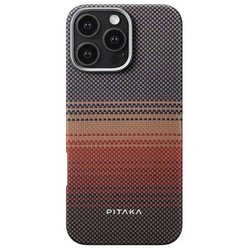 Pitaka Tactile Woven Bundle Back Cover Mobile Case with MagSafe, for iPhone 16 Pro, Sunset — 2