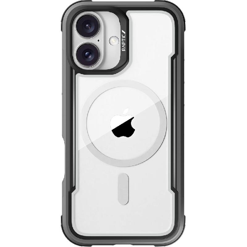 Raptic Raptic Shield Back Cover Mobile Case with MagSafe, for iPhone 16 Plus, Clear/Black — 3